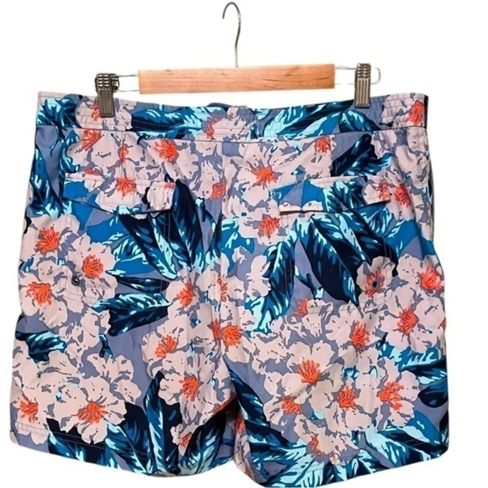 Original Penguin Multicolor Tropical Floral Blue Swim Shorts Trunks